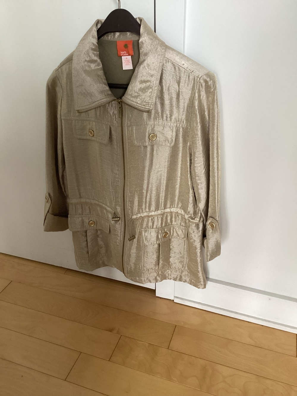 hearts of palm Champagne Satin Utility Jacket